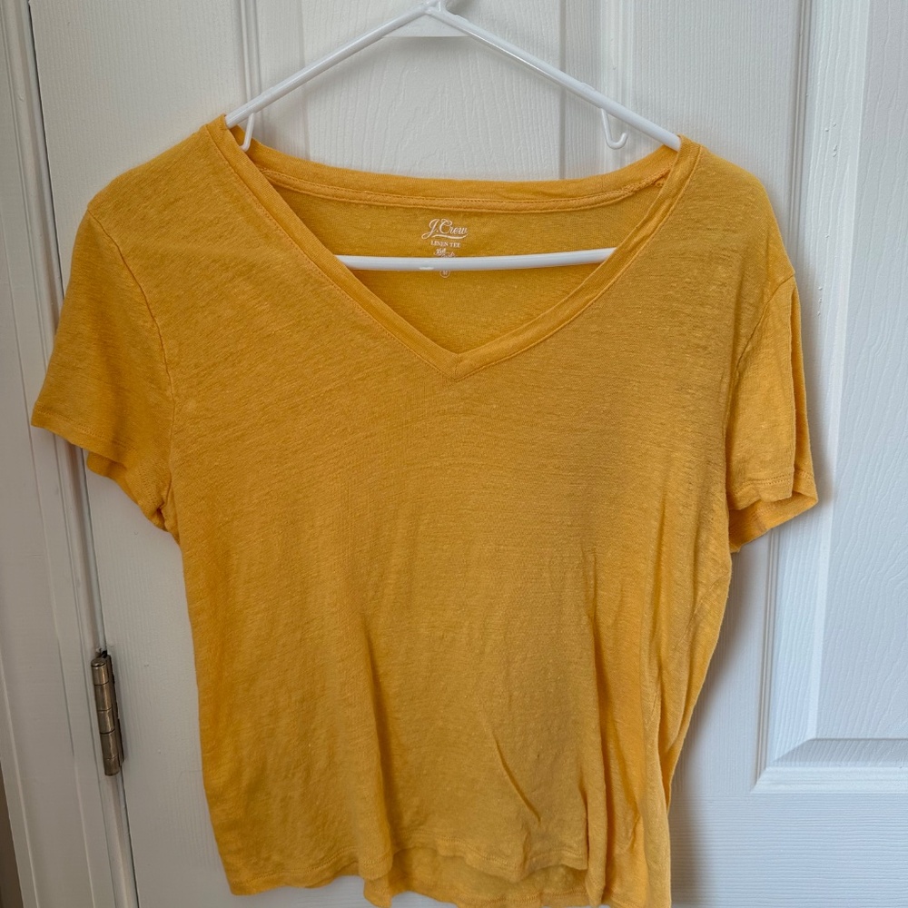 J. Crew Knit Goods linen tee - sunny yellow - size M